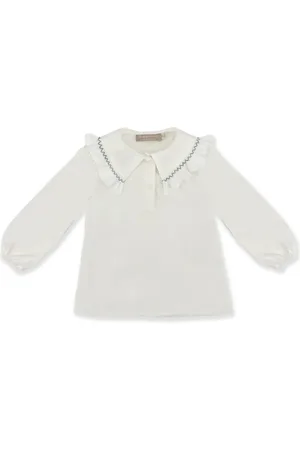 LA STUPENDERIA Smock-embroidery polo top