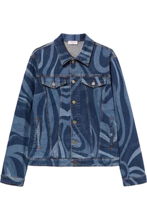 Puccini Marmo-print denim jacket