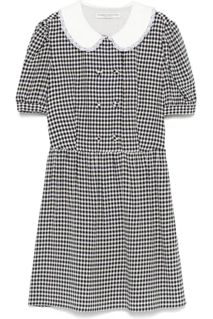 Alessandra Rich Vichy-print silk mini dress