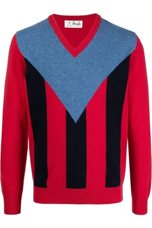 PRINGLE OF SCOTLAND Vertical-stripe V-neck jumper