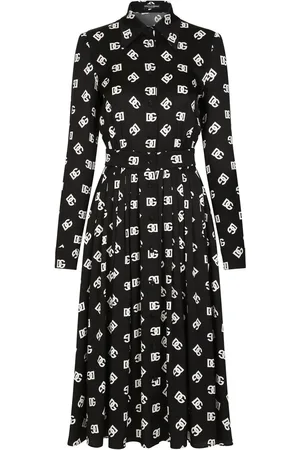 Dolce & Gabbana Logo-print belted midi dress