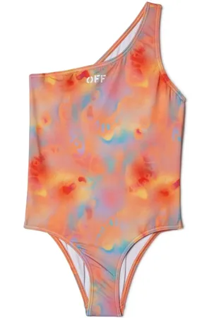 OFF-WHITE Tie-dye one-shoulder swimsuit