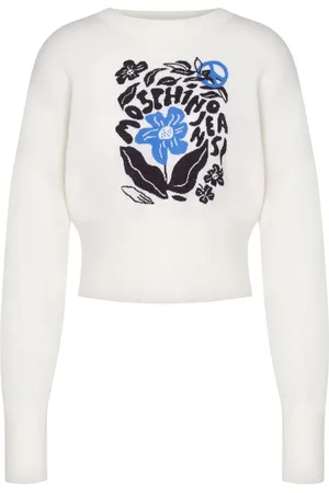Moschino Floral-intarsia wool jumper