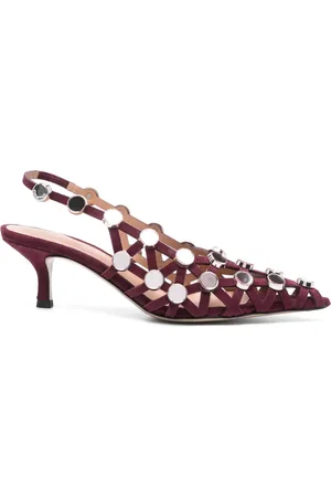 The Attico 50mm Grid slingback pumps