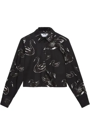 Msgm Printed cropped shirt