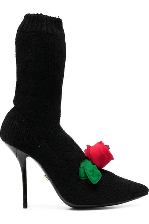 Dolce & Gabbana Knitted style rose calf boots