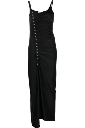 Paco rabanne Asymmetric satin maxi dress