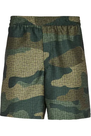 Balmain Camouflage monogram-print shorts
