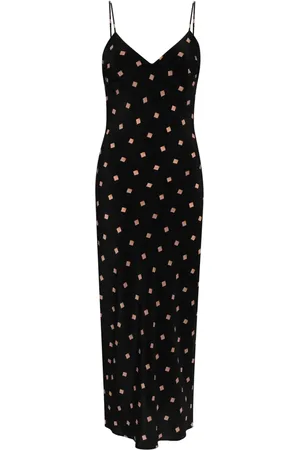 Gilda & Pearl Seashell-print slip midi dress