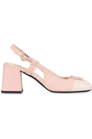 Moschino Logo-plaque leather pumps