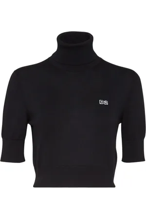 Dsquared2 D2 roll-neck crop top