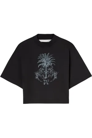 Palm Angels Palms Pencil cotton cropped top