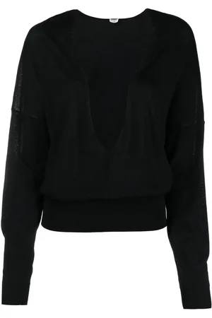 Saint Laurent Plunging V-neck knit top