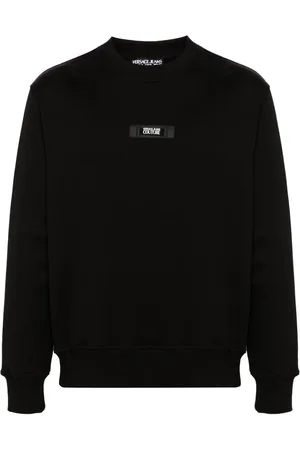 VERSACE Logo-patch cotton sweatshirt