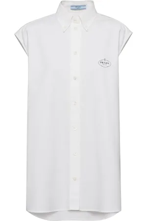 Prada Logo-print sleeveless oxford shirt