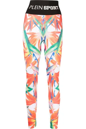 Philipp Plein Floral-print stretch leggings