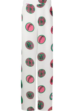 AMIR SLAMA Graphic-print straight-leg trousers