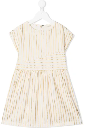 Le pandorine Striped cotton midi dress