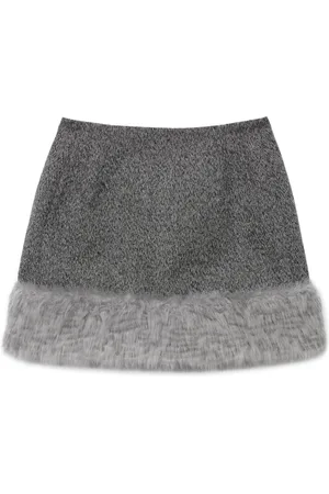 Msgm Faux-fur trim mini skirt