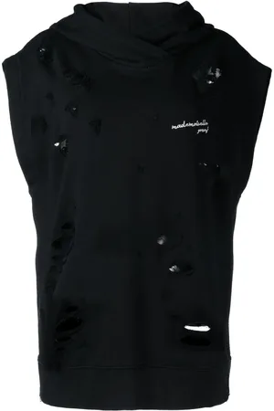 GOEN.J Distressed sleeveless hoodie