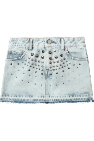 Alessandra Rich Stud-embellished denim miniskirt