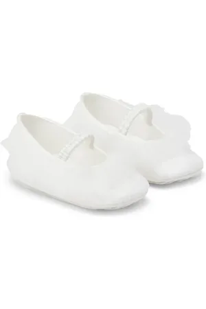 MONNALISA Ruffled satin ballerina shoes