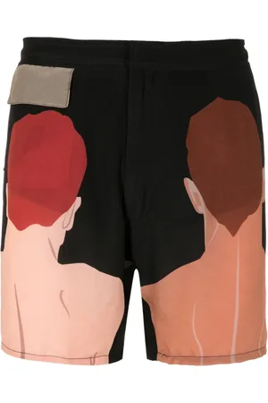 AMIR SLAMA Graphic-print silk shorts