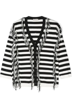 Twin-Set Fringed striped cardigan