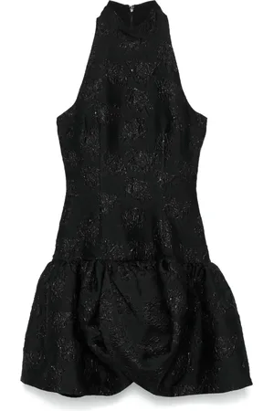 ROTATE Jacquard draped mini dress