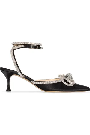 Mach & Mach Double Bow 65mm crystal-embellished pumps