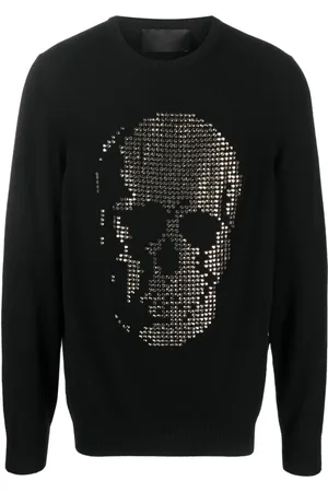 Philipp Plein Skull-appliqu?? cashmere sweatshirt
