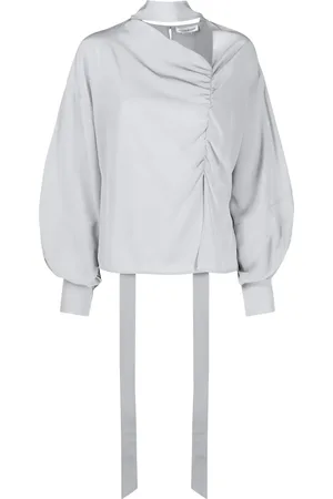 Victoria Beckham Boat-neck puff-sleeved blouse