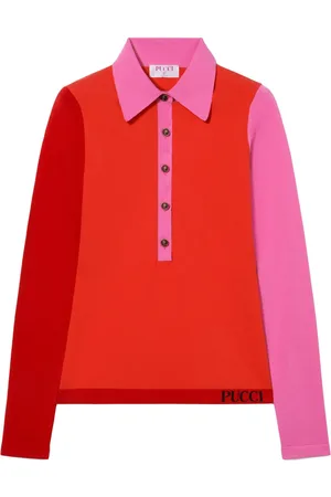 Puccini Colour-block knitted polo shirt