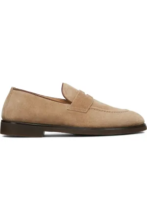Brunello Cucinelli Penny-slot suede loafers