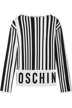 Moschino Barcode-print intarsia-knit jumper