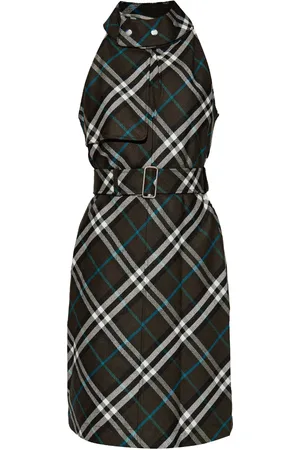 Burberry Check pattern halterneck dress