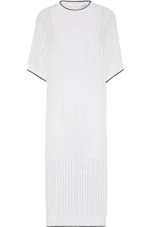 Brunello Cucinelli Monili-embellished knitted dress