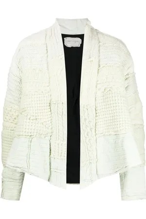 GREG LAUREN Patchwork-knit wool jacket