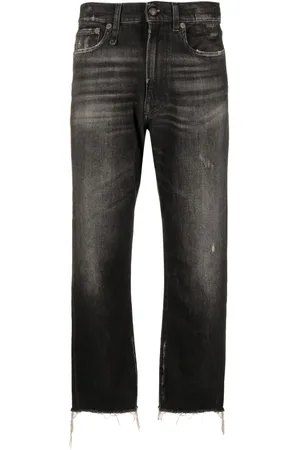 R13 Distressed straight-leg jeans