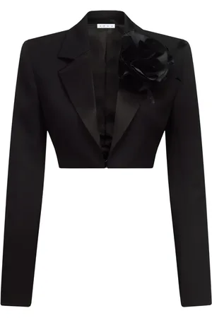 AREA Flower Corsage cropped blazer