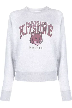 Maison Kitsuné Fox-motif m??lange-effect cotton jumper