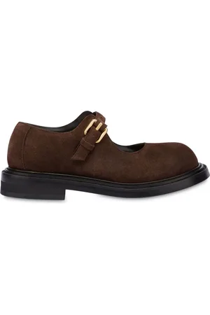 Moschino Buckled suede loafers