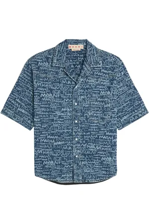 Marni Logo Western denim shirt