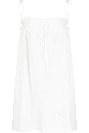 Ganni Broderie-anglaise cotton minidress