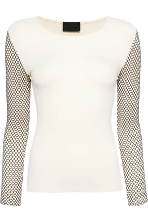Puppets and Puppets Mannequin mesh-embellished top
