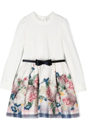 MONNALISA Floral-brocade dress