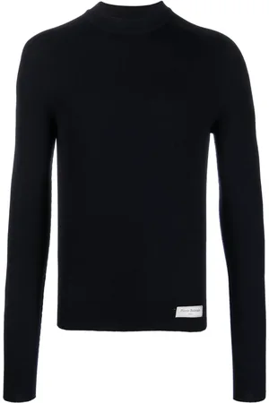 Balmain Logo-patch merino wool jumper