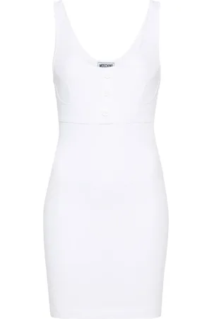 Moschino Scoop-neck ribbed-knit minidress