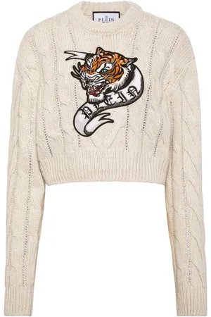 Philipp Plein Tattoo cropped wool jumper