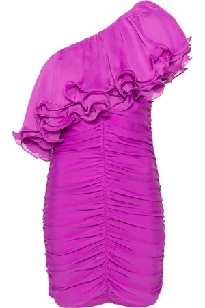 ROTATE One-shoulder chiffon minidress
